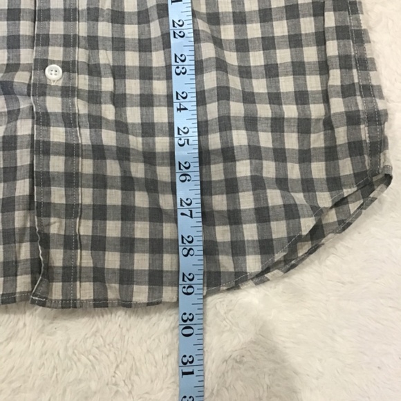 NWT J.Crew Men Size Slim SM Heathered Cotton Front Button Gray Checkered Shirt - Picture 7 of 7